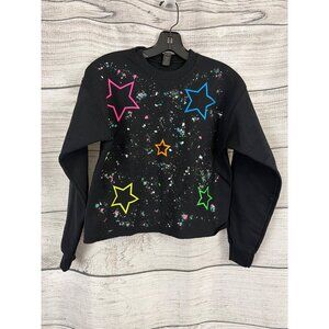 Rock Candy Girls Neon Star Splatter Sweatshirt Size L